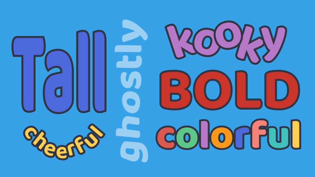 Different adjectives that look like what they mean.