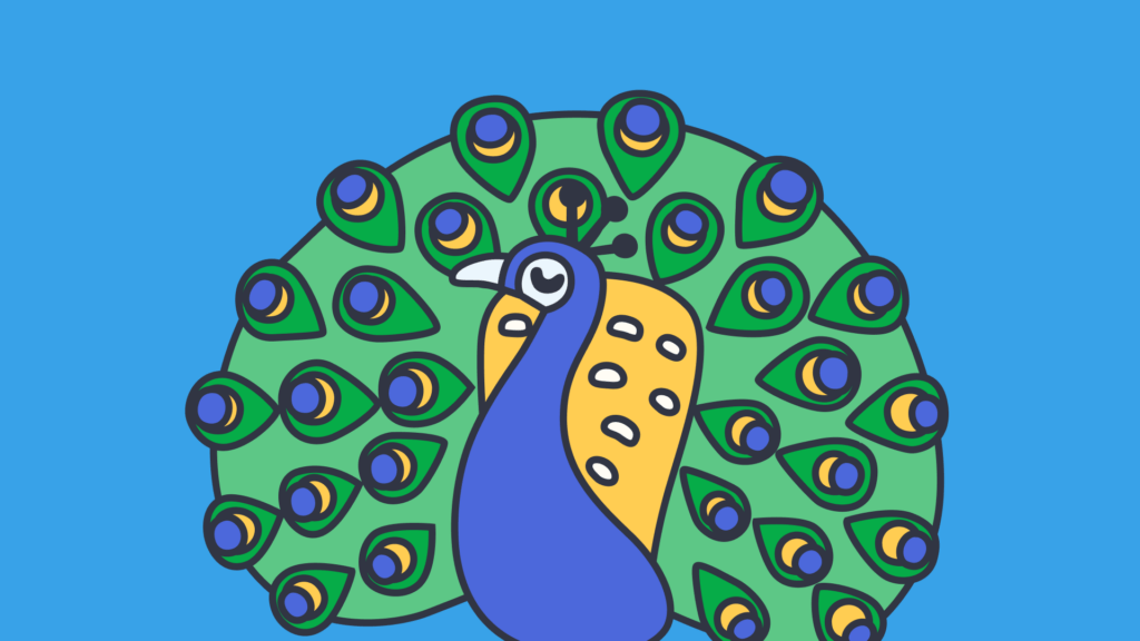 An illustration of a Peacock