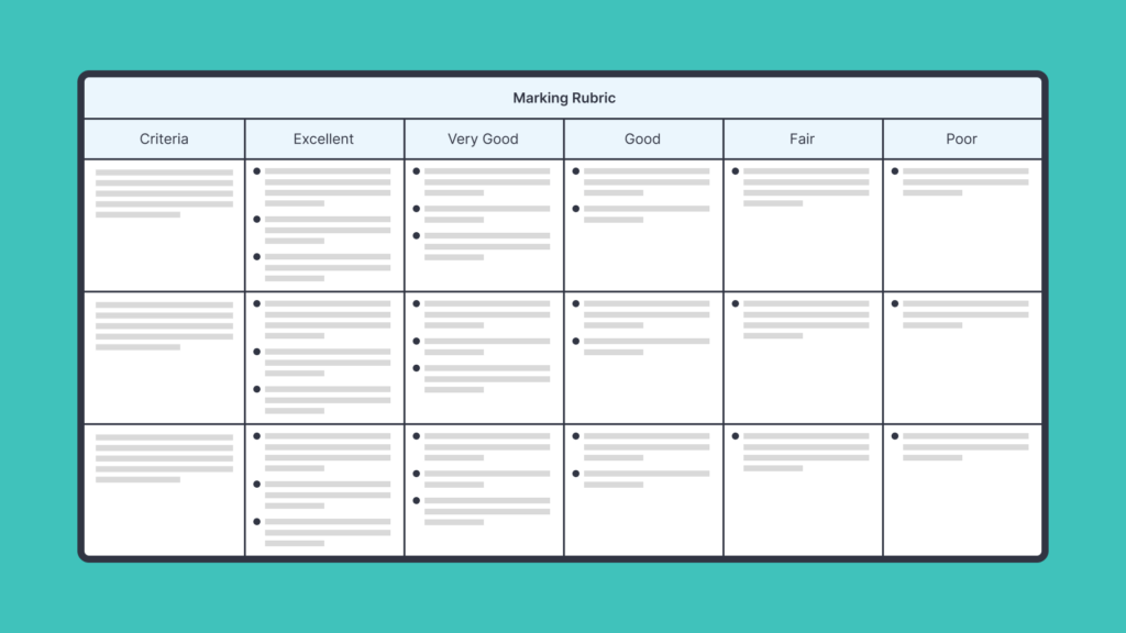 An illustration of a rubric