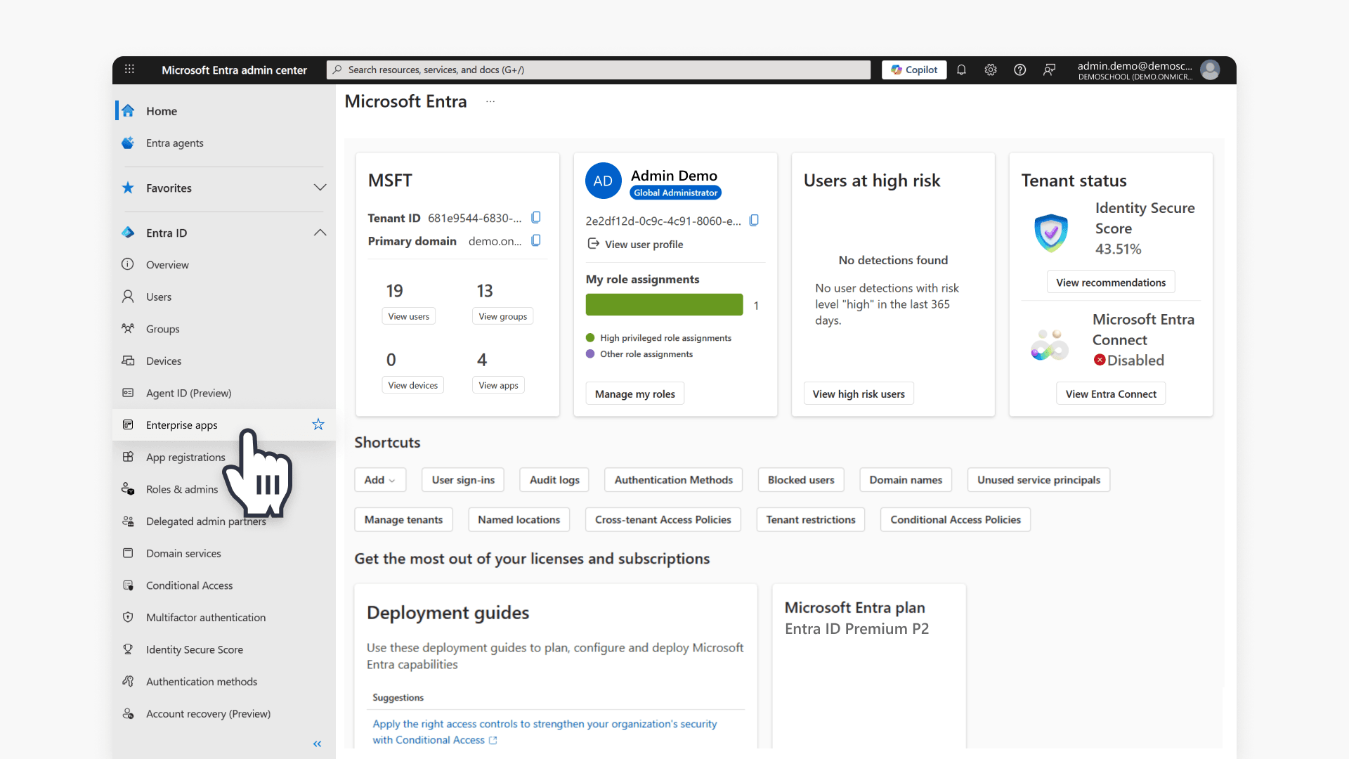 Enterprise apps navigation