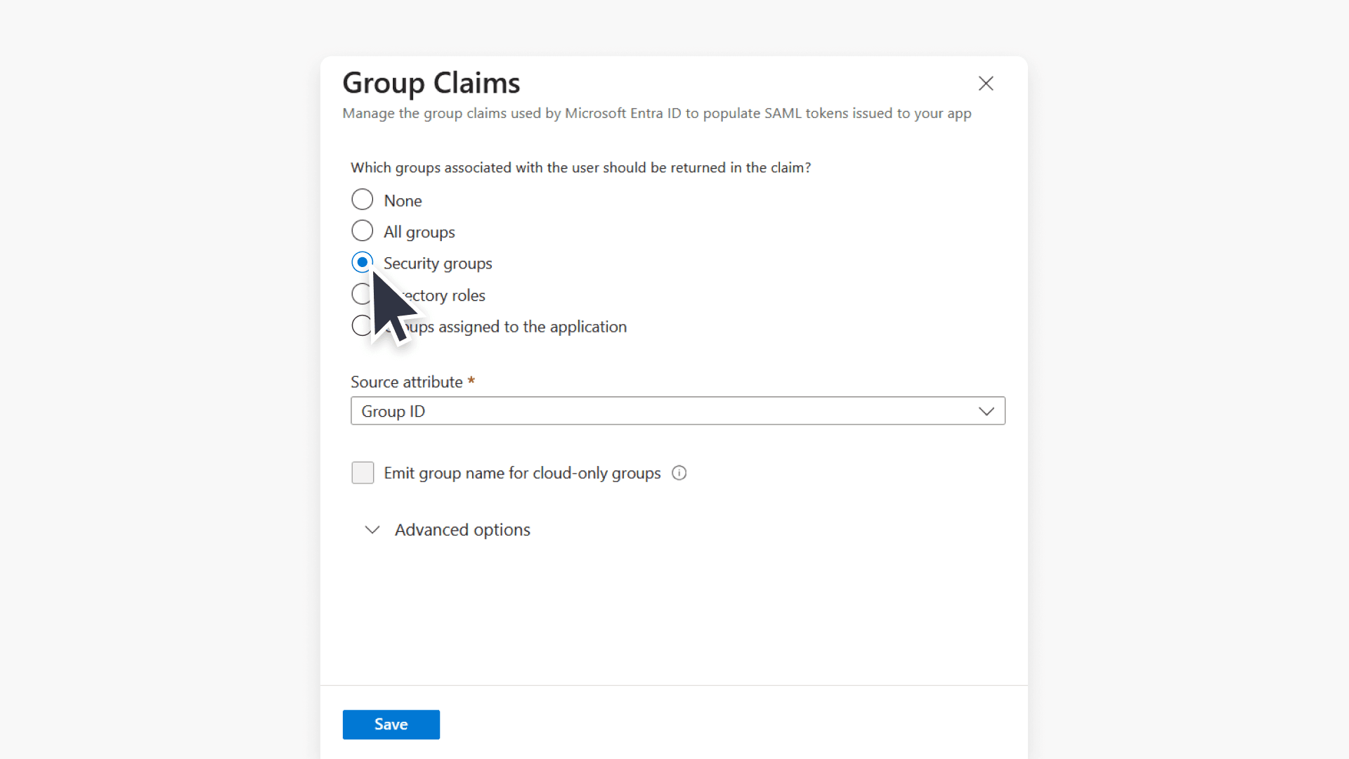 Security groups navigation