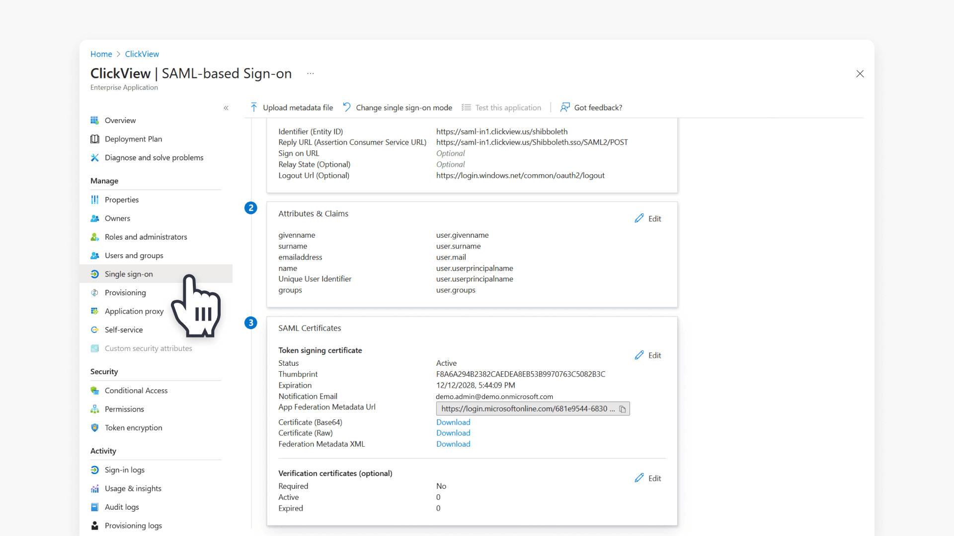 Single sign-on navigation