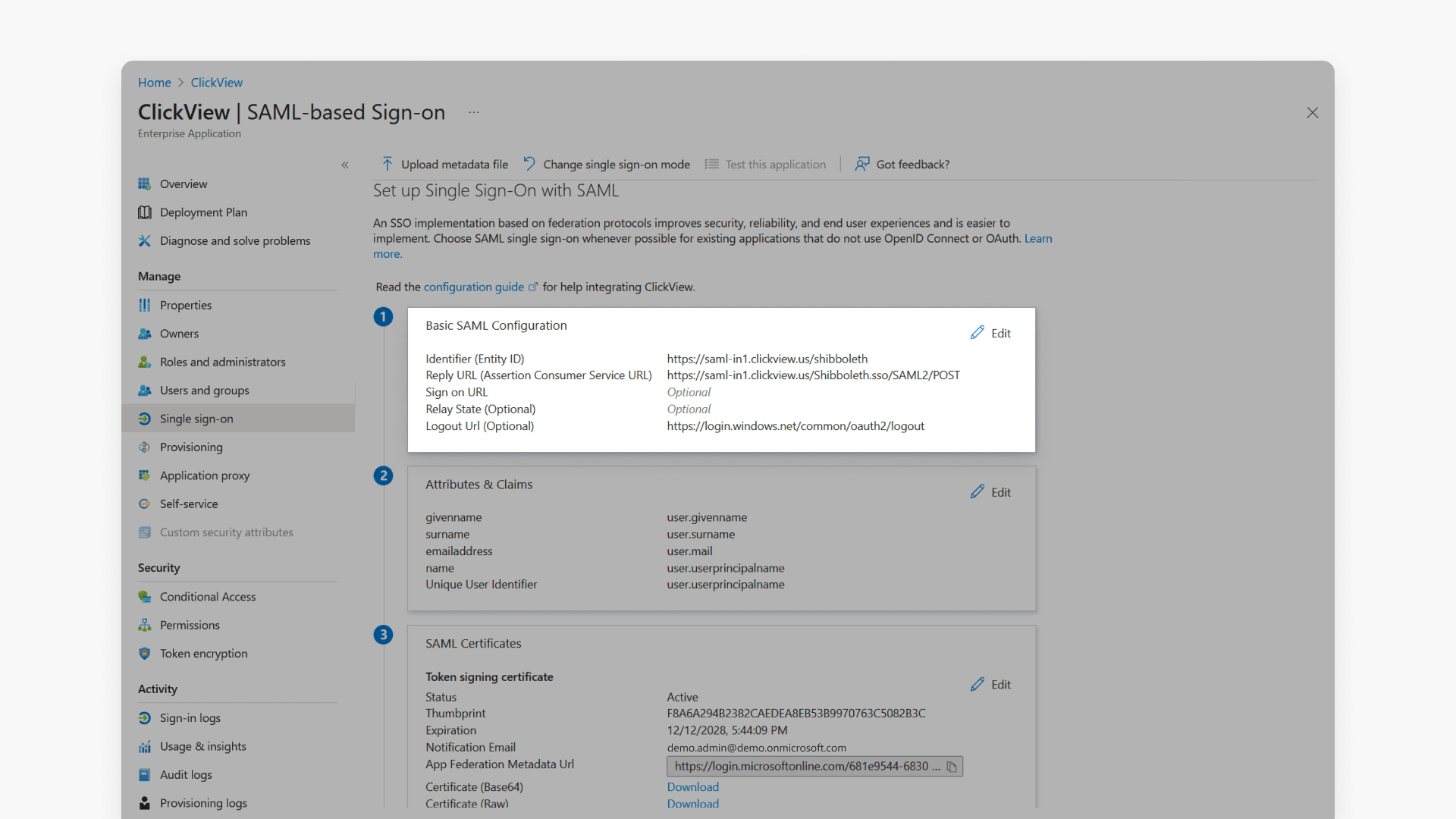Basic SAML configuration final