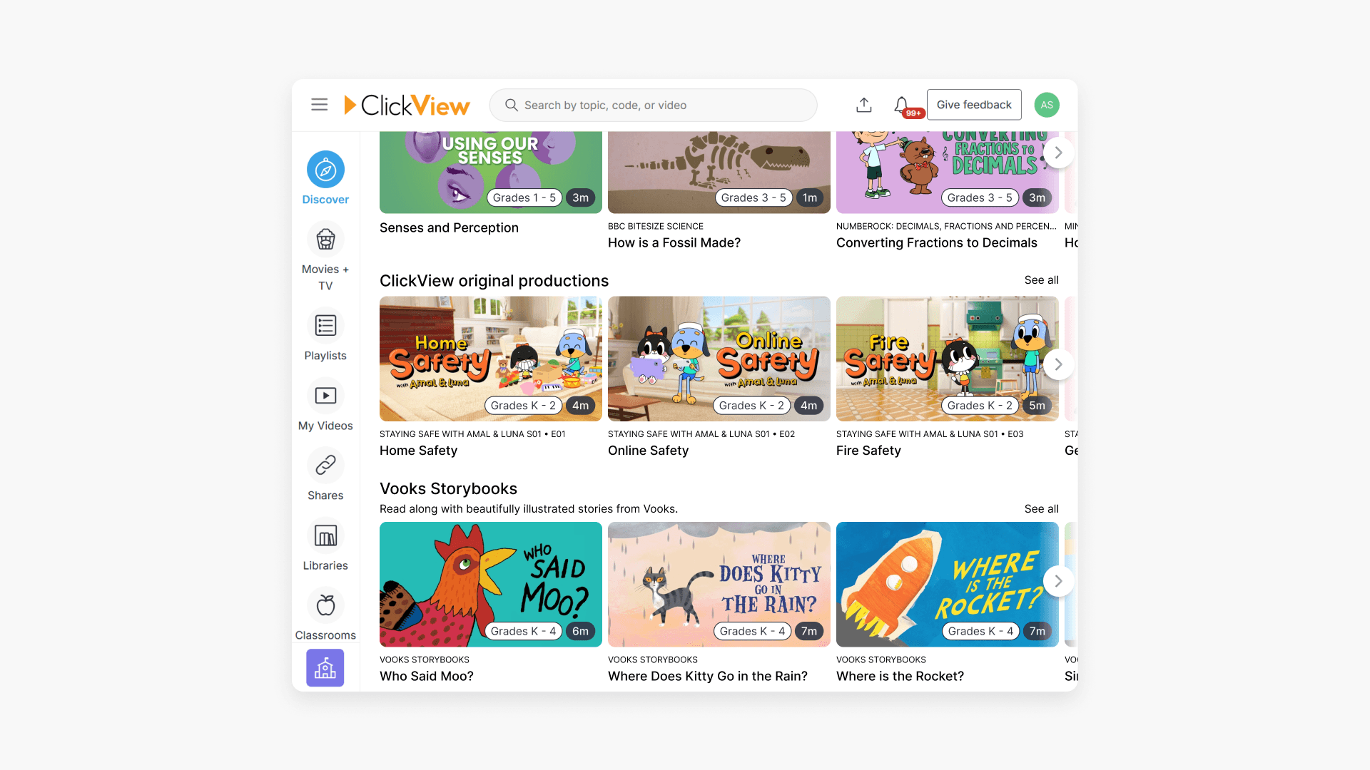 Clickview library page