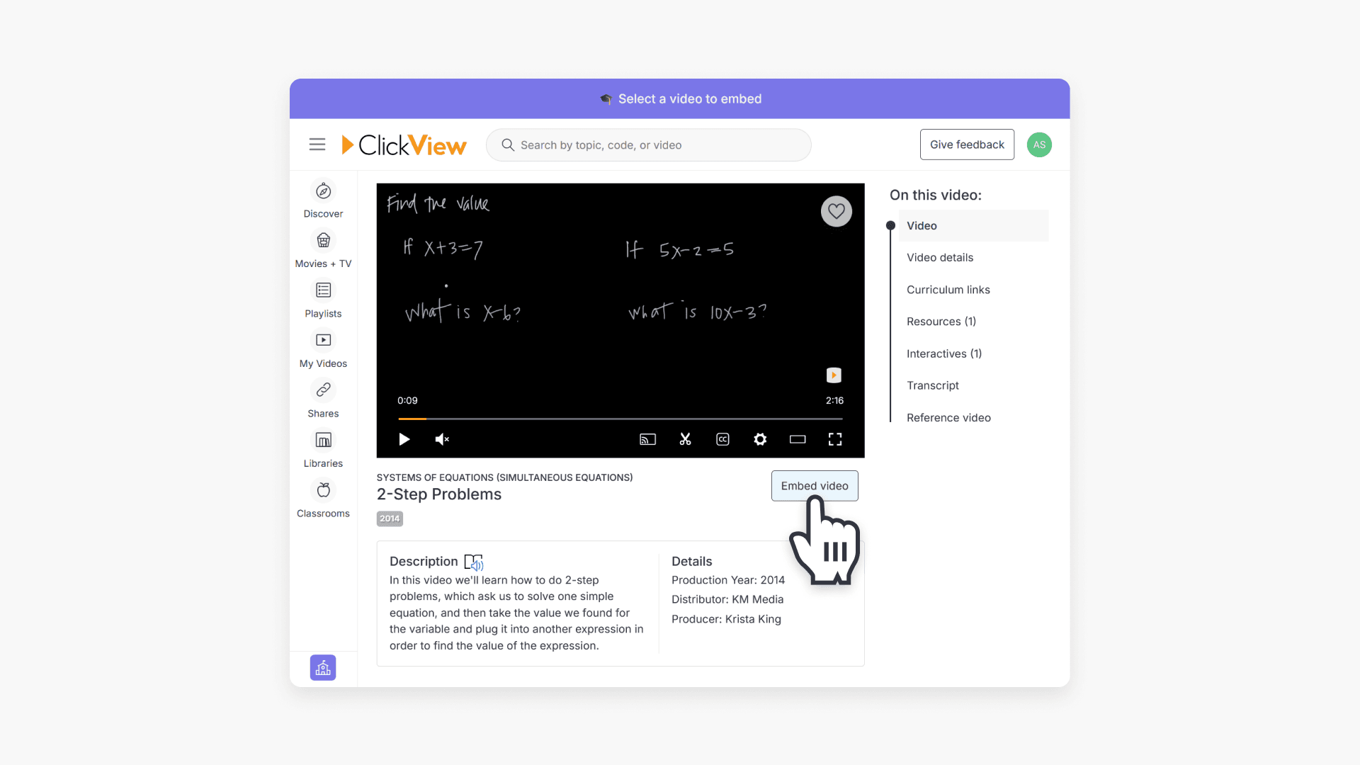 Embed video