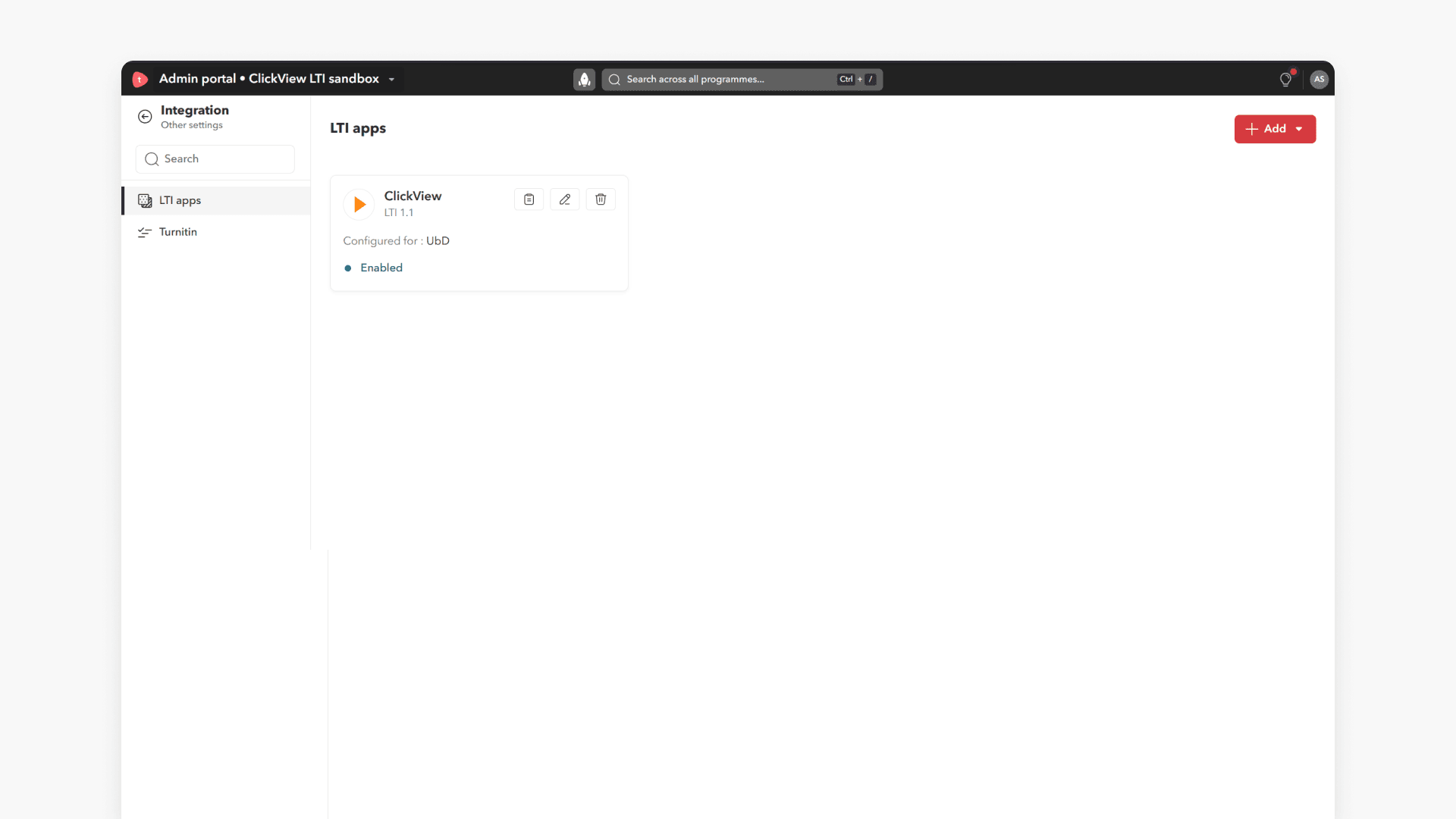 Admin portal page