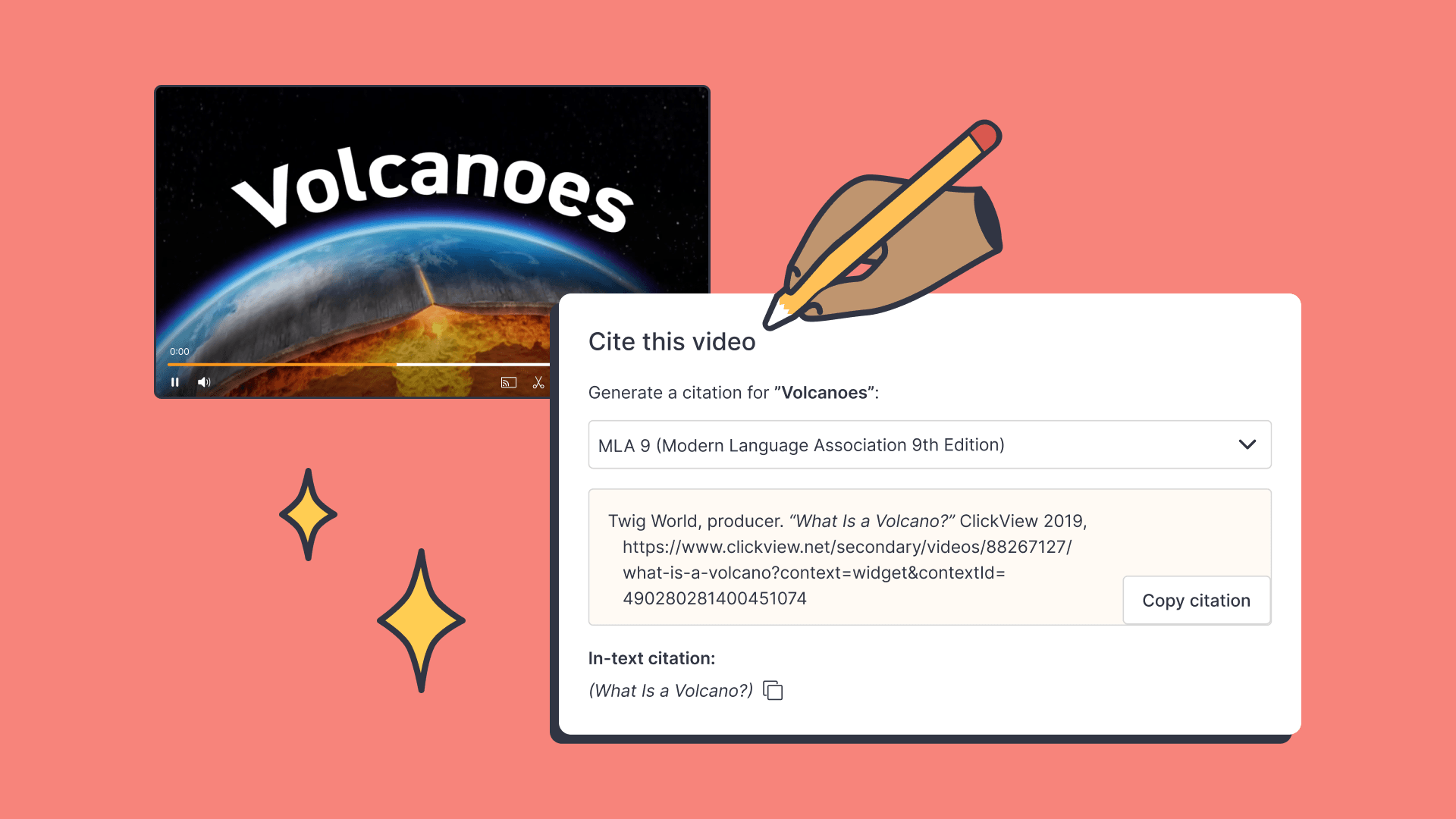 Reference any ClickView video with our new citation generator - HERO