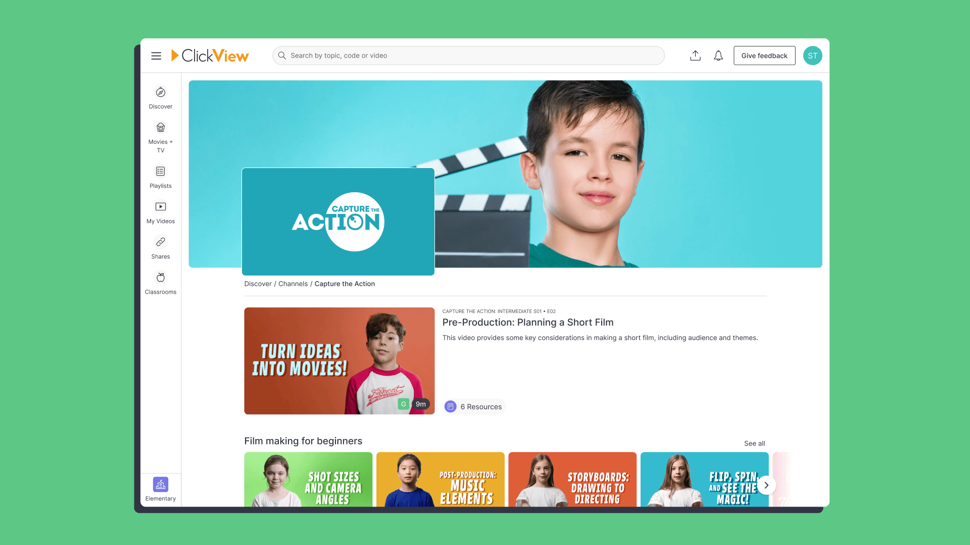 A photo of a boy used as a banner for a channel