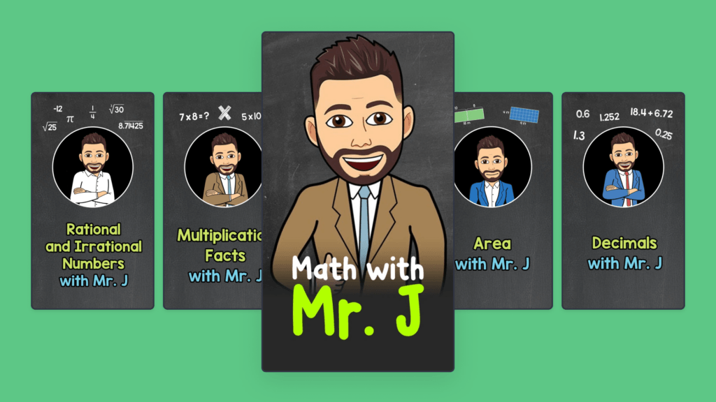 An illustration of Mr J and other figures