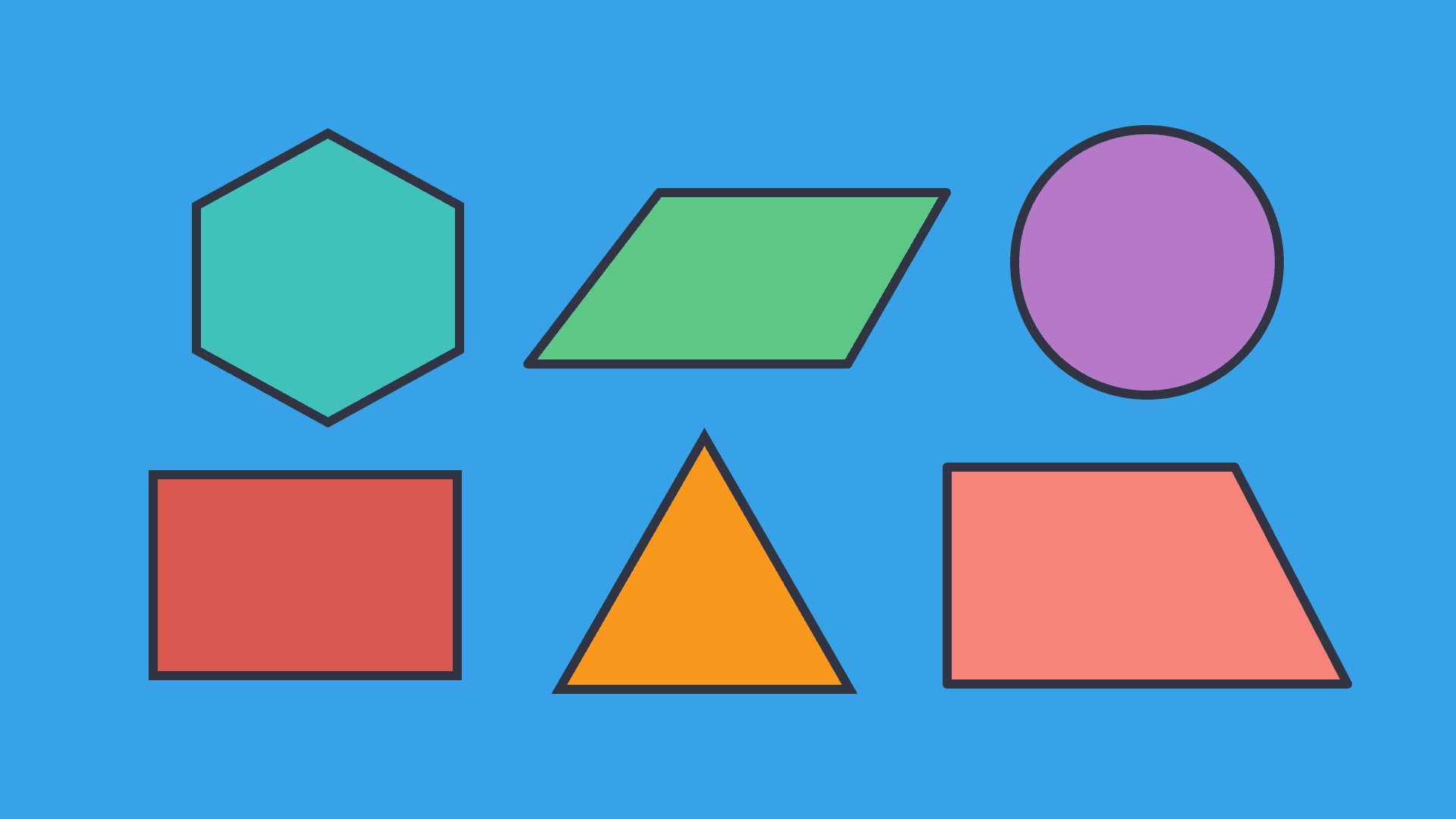 An illustration of colorful shapes