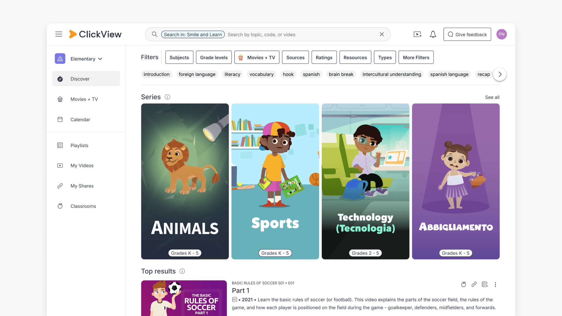 Series search results