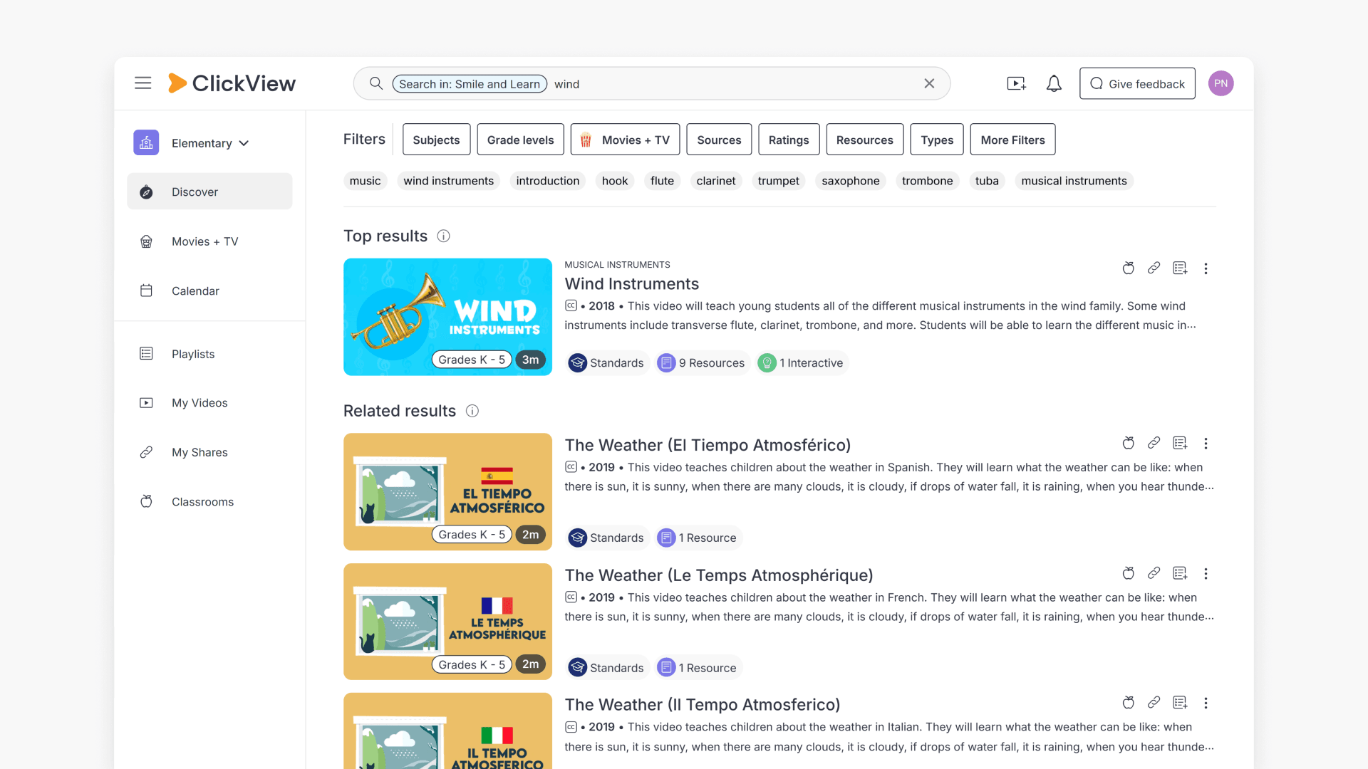 Search results for a keyword