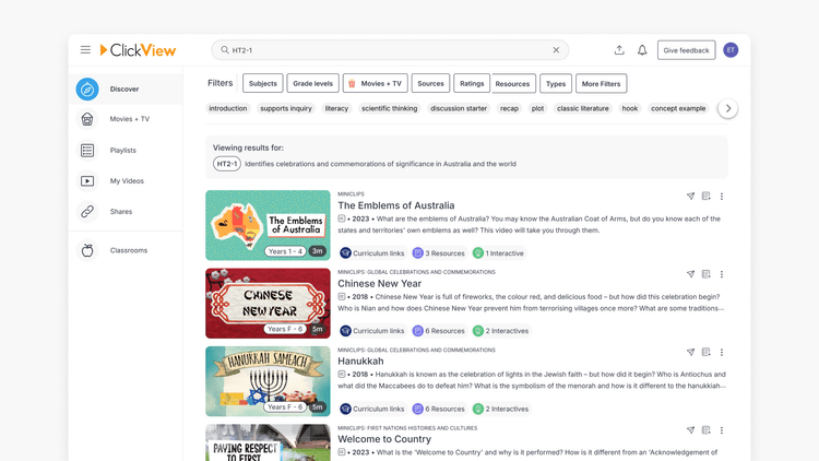 Click View Code How to Search with Filters & Curriculum Codes | ClickView