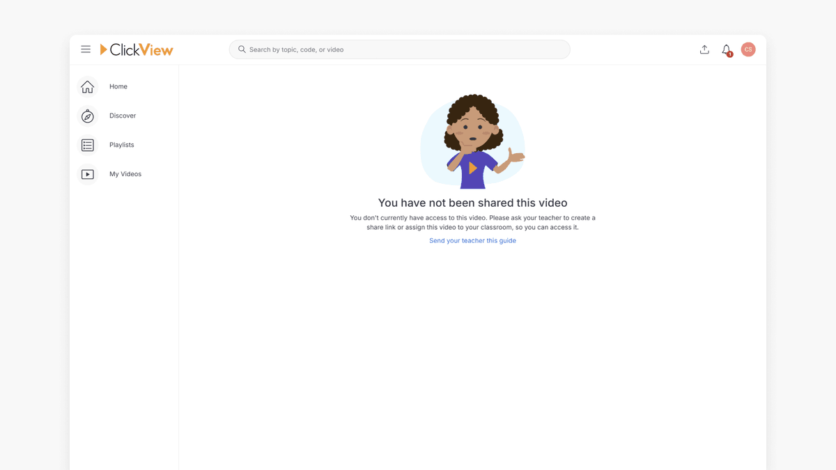 Click View Code Understand Student View in ClickView | Help Centre