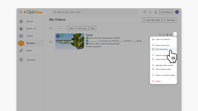 Click Interactivity Samples How to Edit an Interactive Video | ClickView