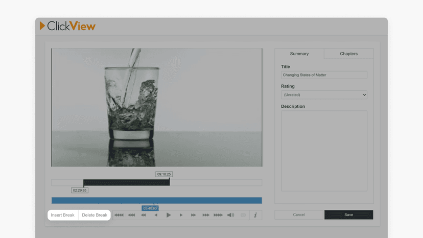 Chapter Select Menu How to Edit Videos and Chapters | ClickView